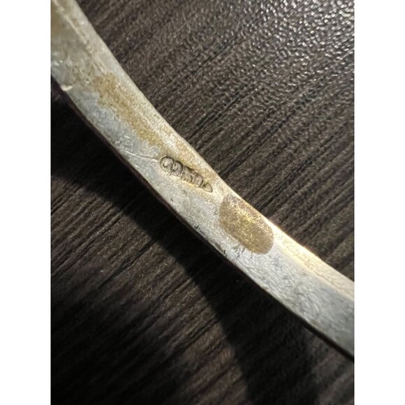 Vintage Sterling Silver Floral Engraved Bangle Bracelet With Intricate Design - Picture 4 of 7